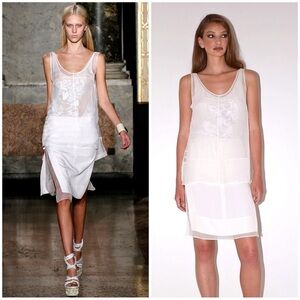 White Embellished Pucci Silk Tank